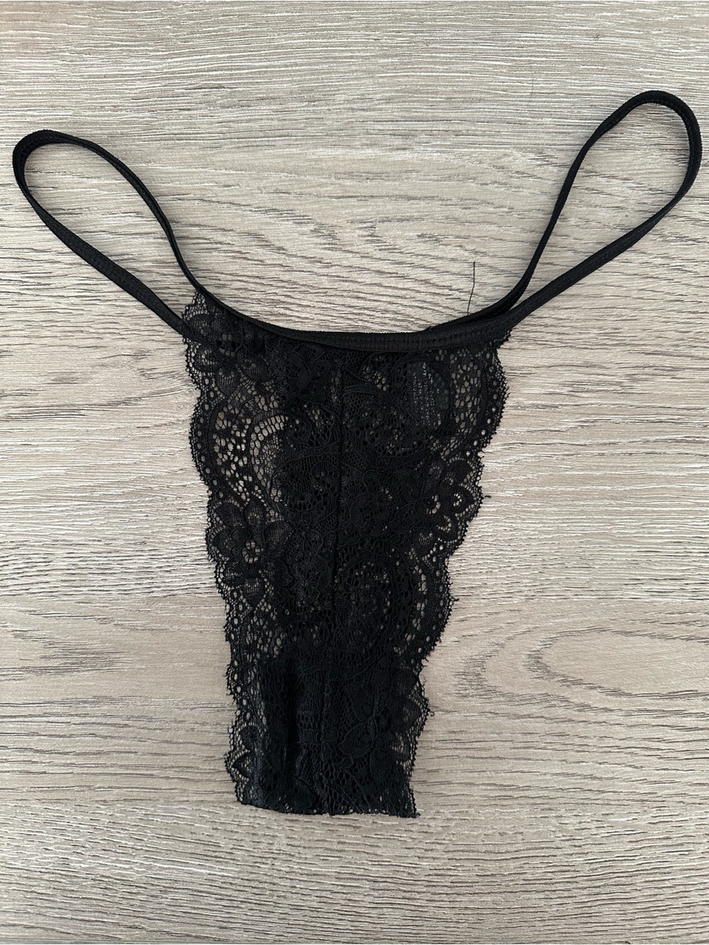 Black Lace Thong Panty